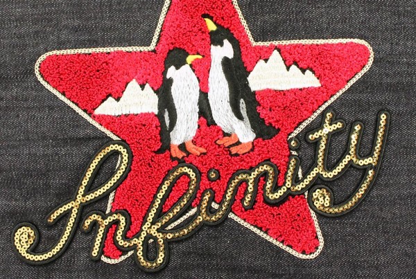 paillettes su denim